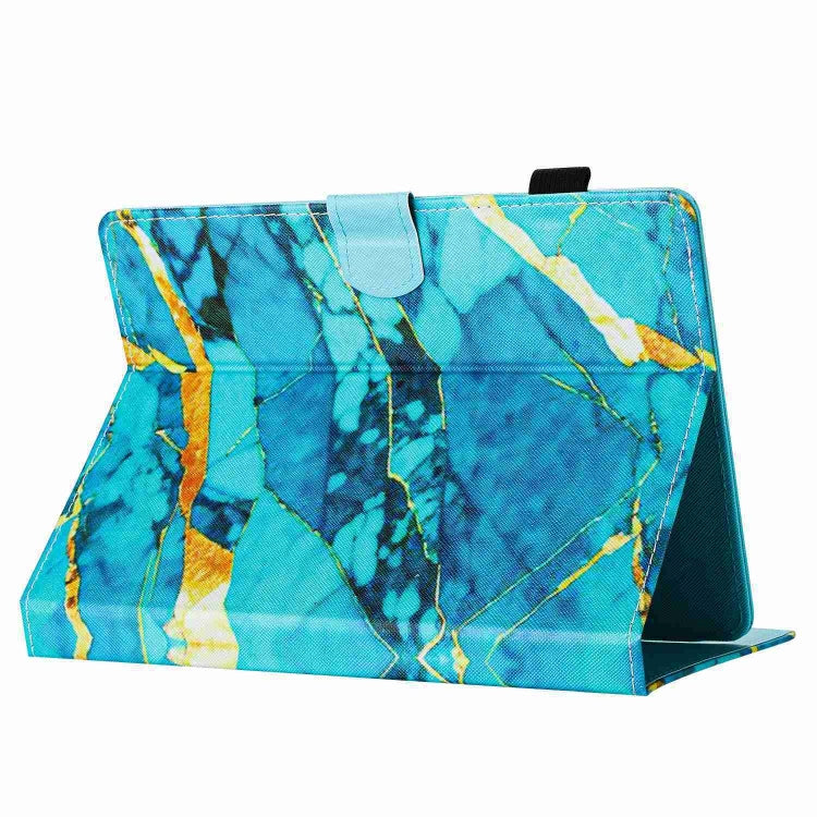For 7 inch Universal Marble Pattern Stitching Leather Tablet Case(Gold Blue) by bashfashion