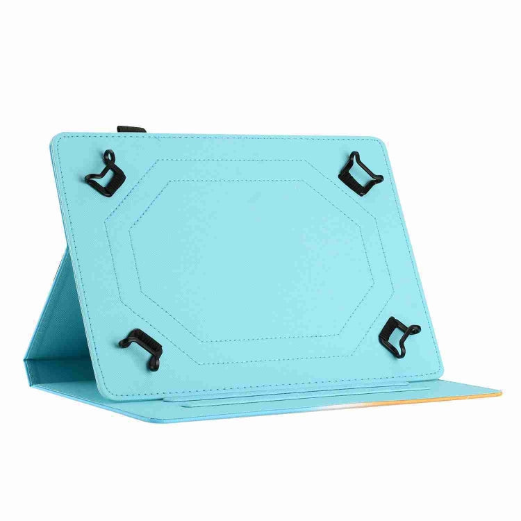 For 7 inch Universal Marble Pattern Stitching Leather Tablet Case(Gold Blue) by bashfashion
