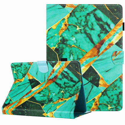 For 8 inch Universal Marble Pattern Stitching Leather Tablet Case(Gold Green) by bashfashion