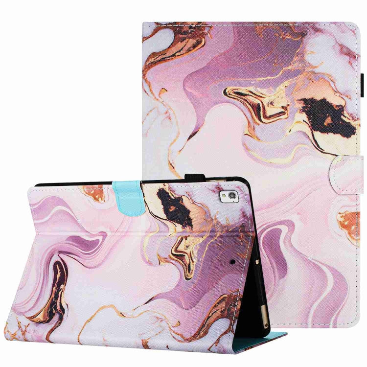 For iPad 10.2 2020 / 2019 Marble Pattern Stitching Smart Leather Tablet Case(Gold Pink) by bashfashion
