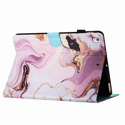 For iPad 10.2 2020 / 2019 Marble Pattern Stitching Smart Leather Tablet Case(Gold Pink) by bashfashion