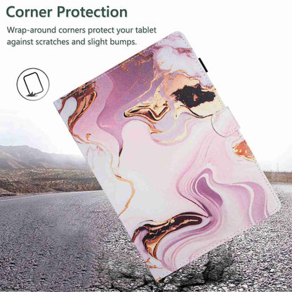 For iPad 10.2 2020 / 2019 Marble Pattern Stitching Smart Leather Tablet Case(Gold Pink) by bashfashion