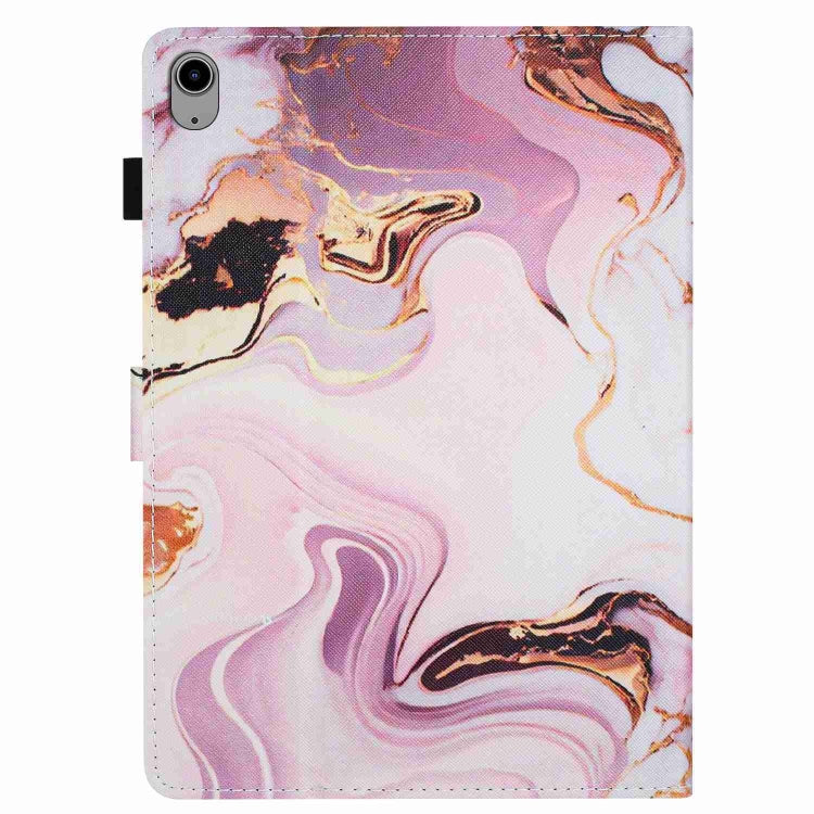 For iPad mini 2024 / mini 6 Marble Pattern Stitching Smart Leather Tablet Case(Gold Pink) by bashfashion