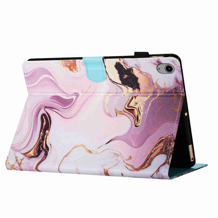 For iPad mini 2024 / mini 6 Marble Pattern Stitching Smart Leather Tablet Case(Gold Pink) by bashfashion
