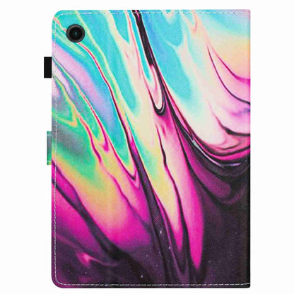 For Samsung Galaxy Tab A8 10.5 Marble Pattern Stitching Smart Leather Tablet Case(Rose Blue) by bashfashion