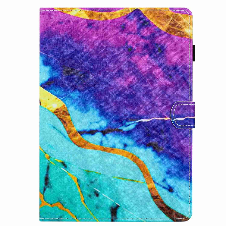 For Samsung Galaxy Tab S6 Lite P610 Marble Pattern Stitching Smart Leather Tablet Case(Purple Blue) by bashfashion