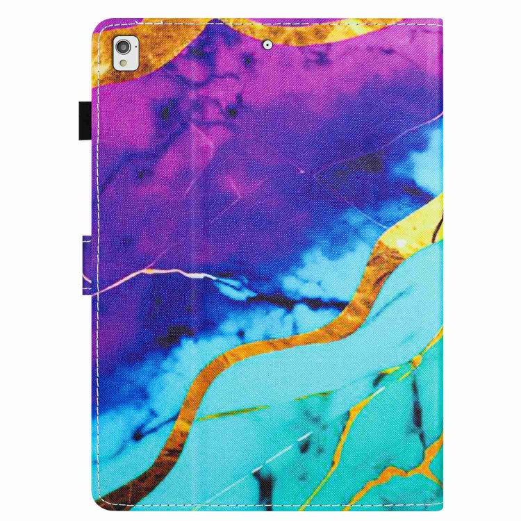 For Samsung Galaxy Tab S6 Lite P610 Marble Pattern Stitching Smart Leather Tablet Case(Purple Blue) by bashfashion