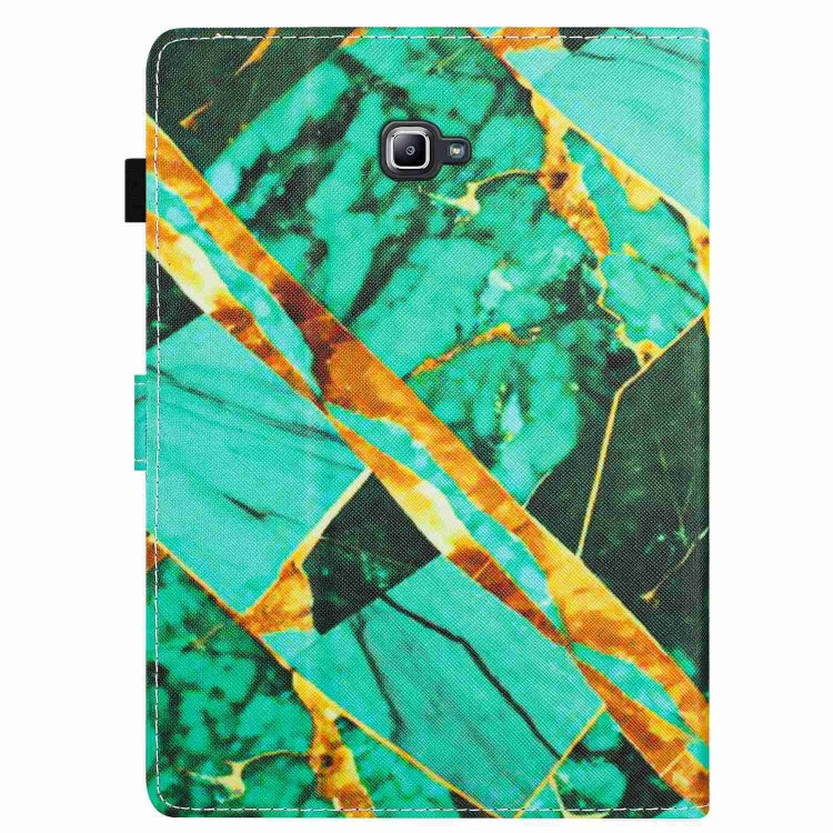 For Samsung Galaxy Tab A 10.1 T580 Marble Pattern Stitching Smart Leather Tablet Case(Gold Green) by bashfashion