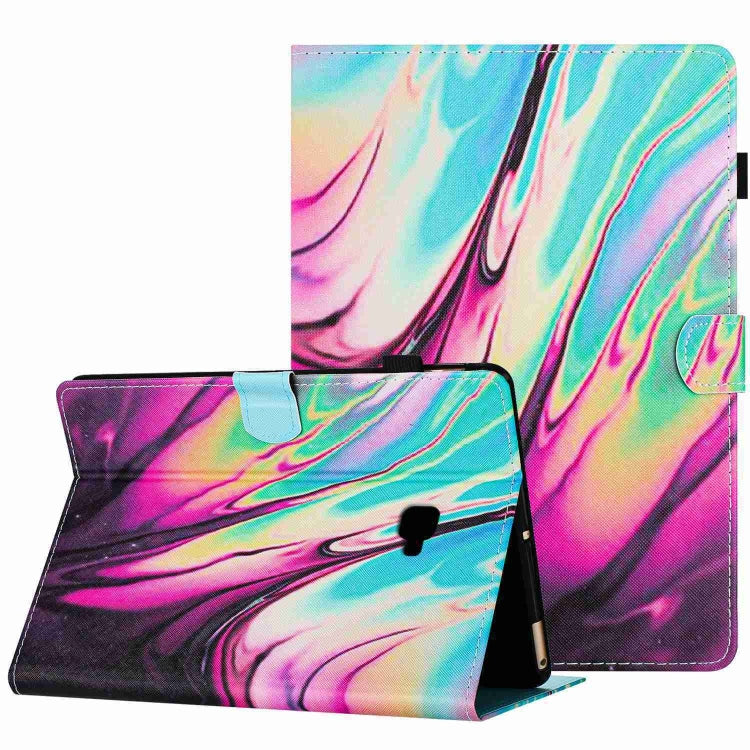 For Samsung Galaxy Tab A 10.1 T580 Marble Pattern Stitching Smart Leather Tablet Case(Rose Blue) by bashfashion