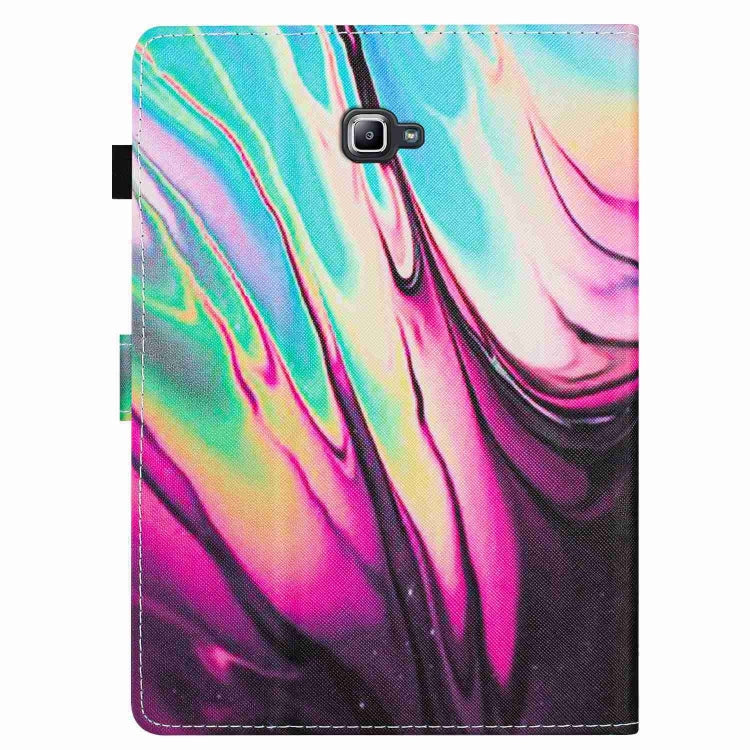 For Samsung Galaxy Tab A 10.1 T580 Marble Pattern Stitching Smart Leather Tablet Case(Rose Blue) by bashfashion