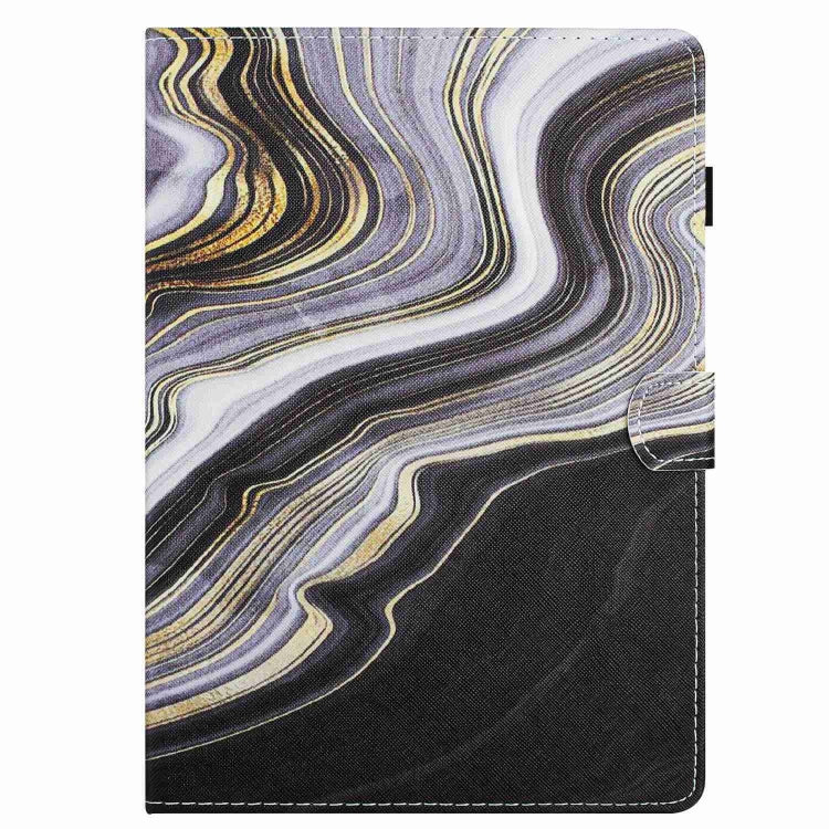 For Samsung Galaxy Tab A 10.1 T580 Marble Pattern Stitching Smart Leather Tablet Case(Black Gold) by bashfashion