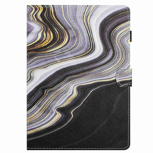 For Samsung Galaxy Tab A 10.1 T580 Marble Pattern Stitching Smart Leather Tablet Case(Black Gold) by bashfashion