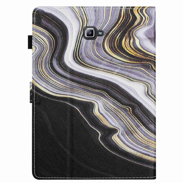 For Samsung Galaxy Tab A 10.1 T580 Marble Pattern Stitching Smart Leather Tablet Case(Black Gold) by bashfashion