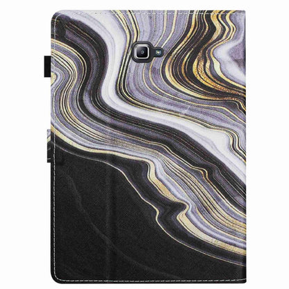 For Samsung Galaxy Tab A 10.1 T580 Marble Pattern Stitching Smart Leather Tablet Case(Black Gold) by bashfashion