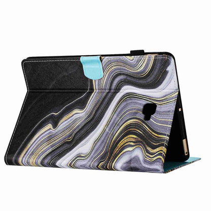 For Samsung Galaxy Tab A 10.1 T580 Marble Pattern Stitching Smart Leather Tablet Case(Black Gold) by bashfashion
