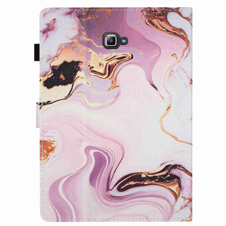 For Samsung Galaxy Tab A 10.1 T580 Marble Pattern Stitching Smart Leather Tablet Case(Gold Pink) by bashfashion