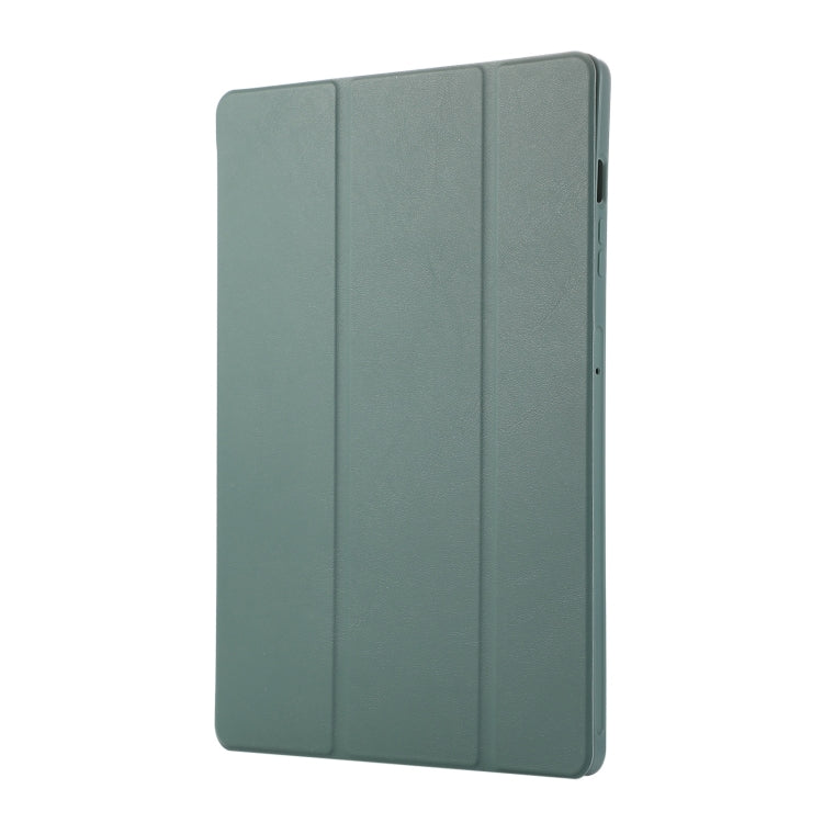 For Samsung Galaxy Tab S9+ / S10+ 3-Fold Pure Color TPU Leather Tablet Case with Pen Slot(Dark Green) by bashfashion
