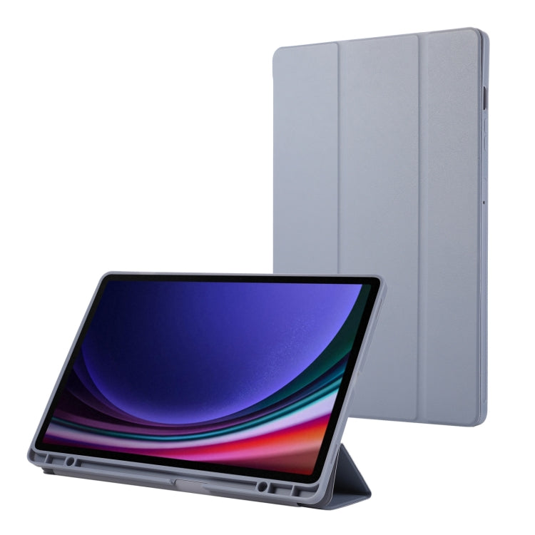 For Samsung Galaxy Tab S9+ / S10+ 3-Fold Pure Color TPU Leather Tablet Case with Pen Slot(Lavender) by bashfashion
