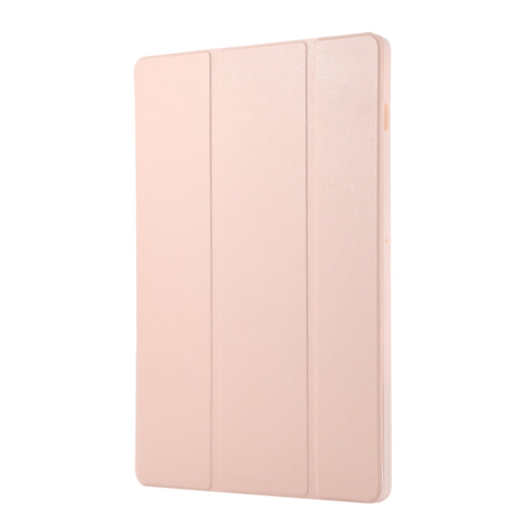 For Samsung Galaxy Tab S9+ / S10+ 3-Fold Pure Color TPU Leather Tablet Case with Pen Slot(Pink) by bashfashion