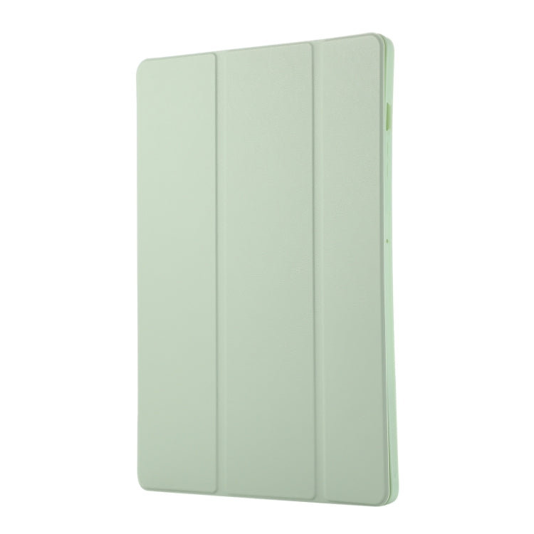 For Samsung Galaxy Tab S9+ / S10+ 3-Fold Pure Color TPU Leather Tablet Case with Pen Slot(Green) by bashfashion