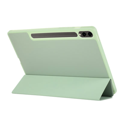 For Samsung Galaxy Tab S9+ / S10+ 3-Fold Pure Color TPU Leather Tablet Case with Pen Slot(Green) by bashfashion