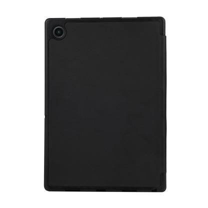 For Samsung Galaxy Tab A9+ 3-Fold Pure Color TPU Leather Tablet Case with Pen Slot(Black) by bashfashion