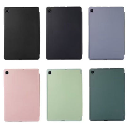 For Samsung Galaxy Tab A9+ 3-Fold Pure Color TPU Leather Tablet Case with Pen Slot(Lavender) by bashfashion