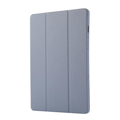 For Samsung Galaxy Tab S10 FE+ 3-Fold Pure Color TPU Leather Tablet Case with Pen Slot(Lavender) by bashfashion