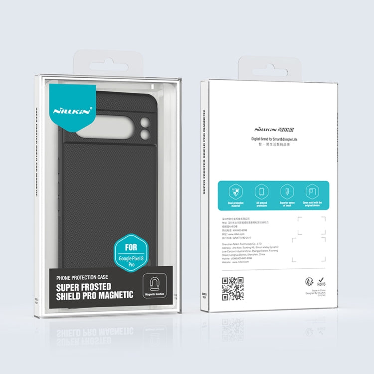 For Google Pixel 8 Pro NILLKIN Frosted Shield Pro Magnetic Magsafe Phone Case(Black) by NILLKIN