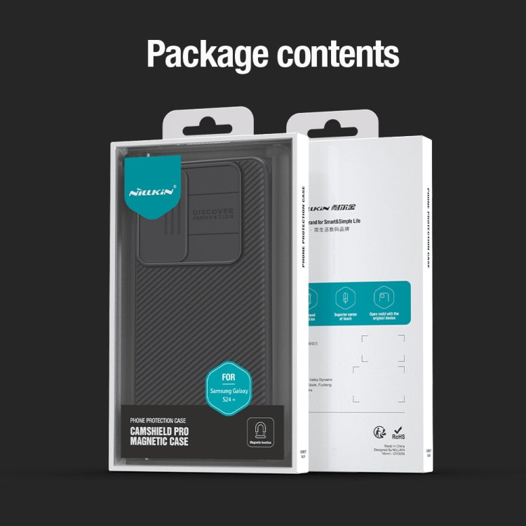 For Samsung Galaxy S24+ 5G NILLKIN Black Mirror Pro Series Camshield PC Phone Case(Green) by NILLKIN