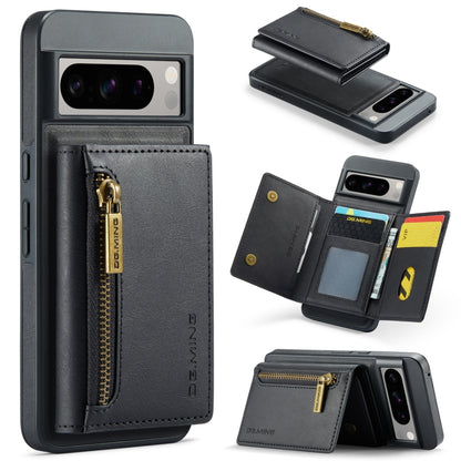 For Google Pixel 8 Pro DG.MING M5 Series Zip RFID Multi Card Detachable Leather Phone Case(Black) by DG.MING