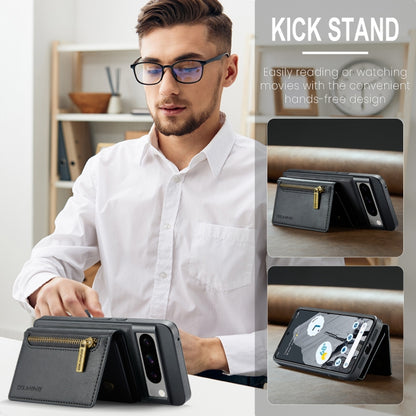 For Google Pixel 8 Pro DG.MING M5 Series Zip RFID Multi Card Detachable Leather Phone Case(Black) by DG.MING