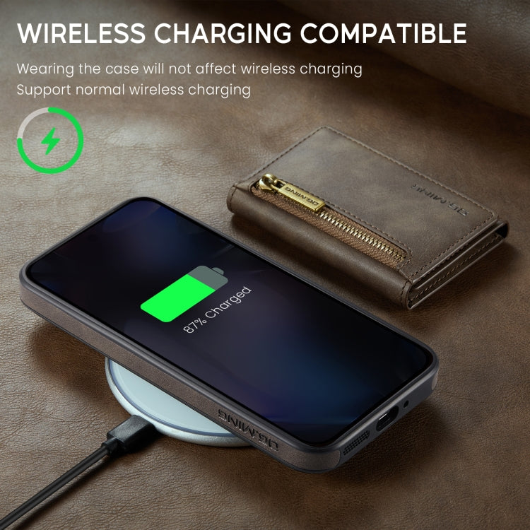 For Google Pixel 9 Pro XL DG.MING M5 Series Zip RFID Multi Card Detachable Leather Phone Case(Coffee) by DG.MING