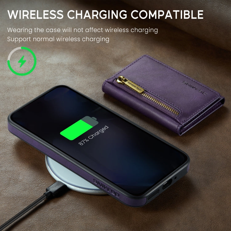 For Google Pixel 9 Pro XL DG.MING M5 Series Zip RFID Multi Card Detachable Leather Phone Case(Purple) by DG.MING