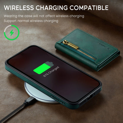 For Google Pixel 9 / 9 Pro DG.MING M5 Series Zip RFID Multi Card Detachable Leather Phone Case(Green) by DG.MING