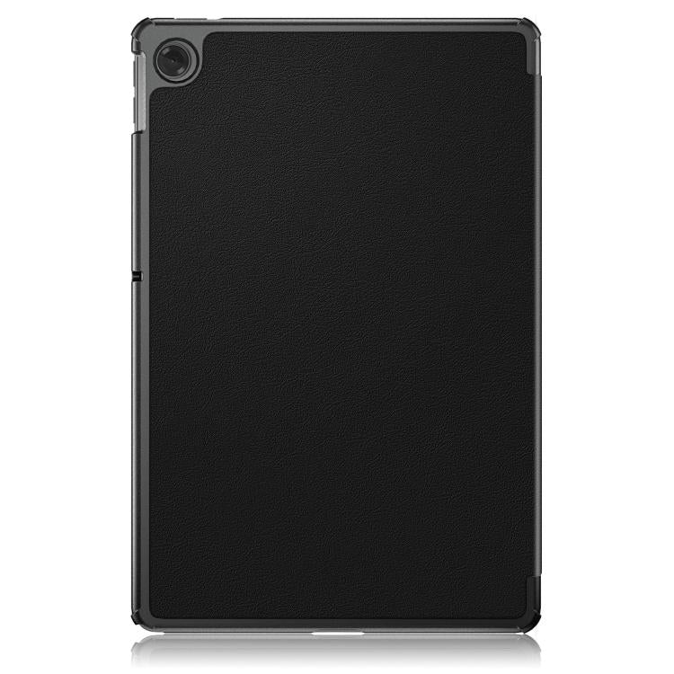 For Lenovo Tab 10.1 2025 Custer Texture 3-Fold Holder Leather Smart Tablet Case(Black) by bashfashion