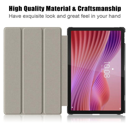 For Lenovo Tab 10.1 2025 Custer Texture 3-Fold Holder Leather Smart Tablet Case(Black) by bashfashion