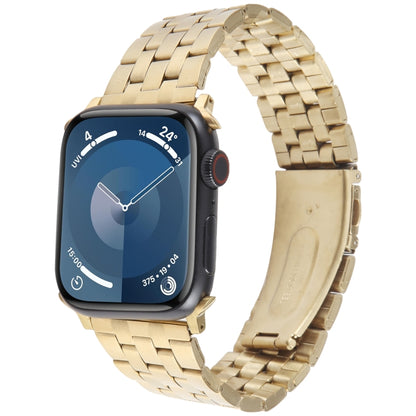 For Apple Watch SE 2022 40mm 22mm Ultra-thin Five Beads Stainless Steel Watch Band(Gold) by bashfashion