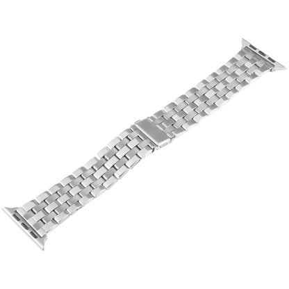 For Apple Watch 42mm 22mm Ultra-thin Five Beads Stainless Steel Watch Band(Silver) by bashfashion