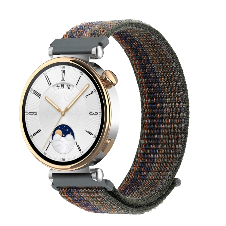 18mm Universal Nylon Loop Watch Band(Dark Green Orange) by bashfashion