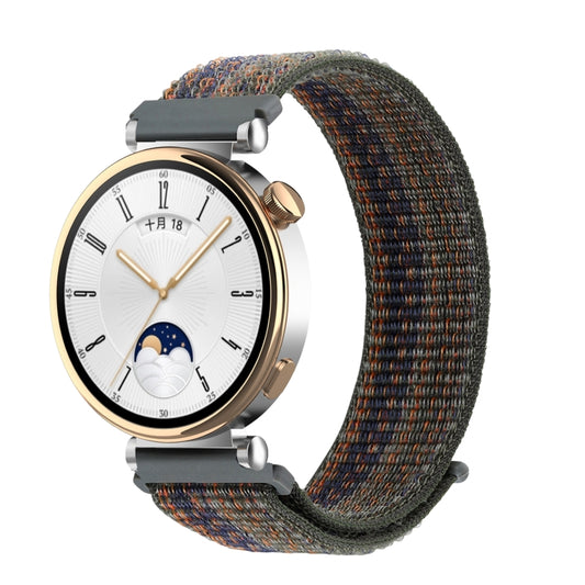 18mm Universal Nylon Loop Watch Band(Dark Green Orange) by bashfashion