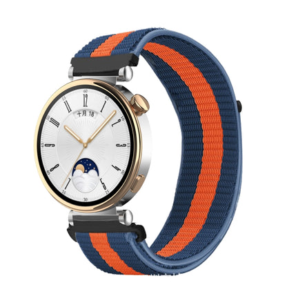 18mm Universal Nylon Loop Watch Band(Blue Orange Blue) by bashfashion