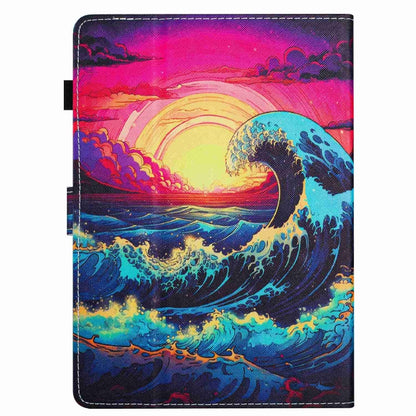 For 7 inch Painted Pattern Stitching Leather Tablet Case(Waves) by bashfashion