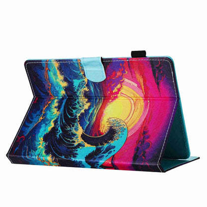 For 7 inch Painted Pattern Stitching Leather Tablet Case(Waves) by bashfashion