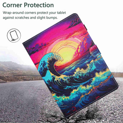 For 7 inch Painted Pattern Stitching Leather Tablet Case(Waves) by bashfashion