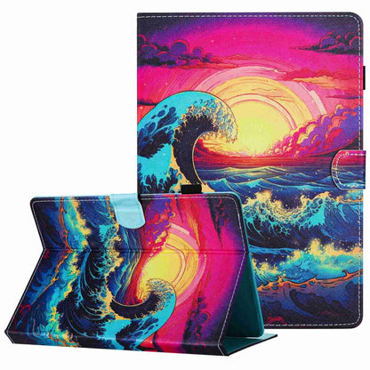 For 10 inch Painted Pattern Stitching Leather Tablet Case(Waves) by bashfashion