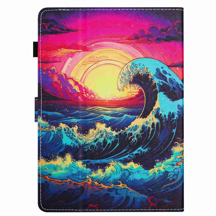 For 10 inch Painted Pattern Stitching Leather Tablet Case(Waves) by bashfashion