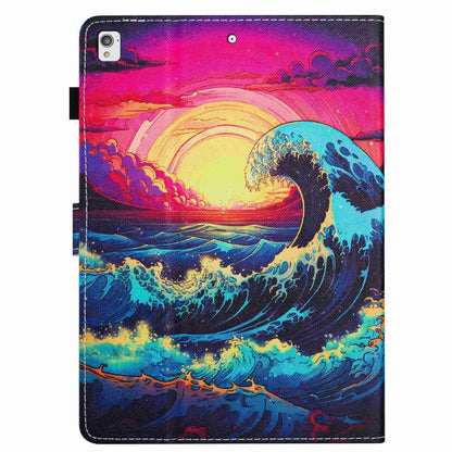 For Samsung Galaxy Tab A7 Lite T220 Painted Pattern Stitching Leather Tablet Case(Waves) by bashfashion