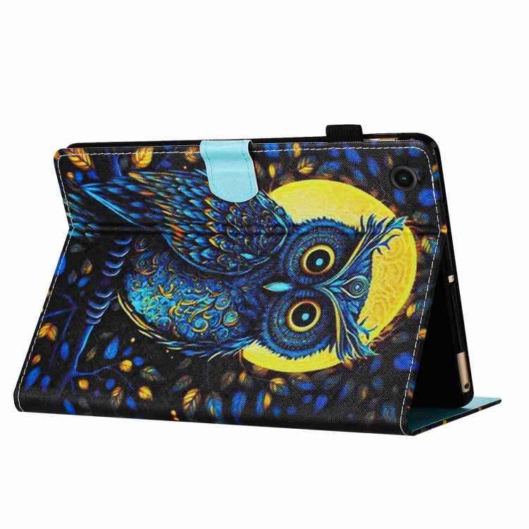 For Samsung Galaxy Tab A11+ / A9+ Painted Pattern Stitching Smart Leather Tablet Case(Moonlight Eagle) by bashfashion