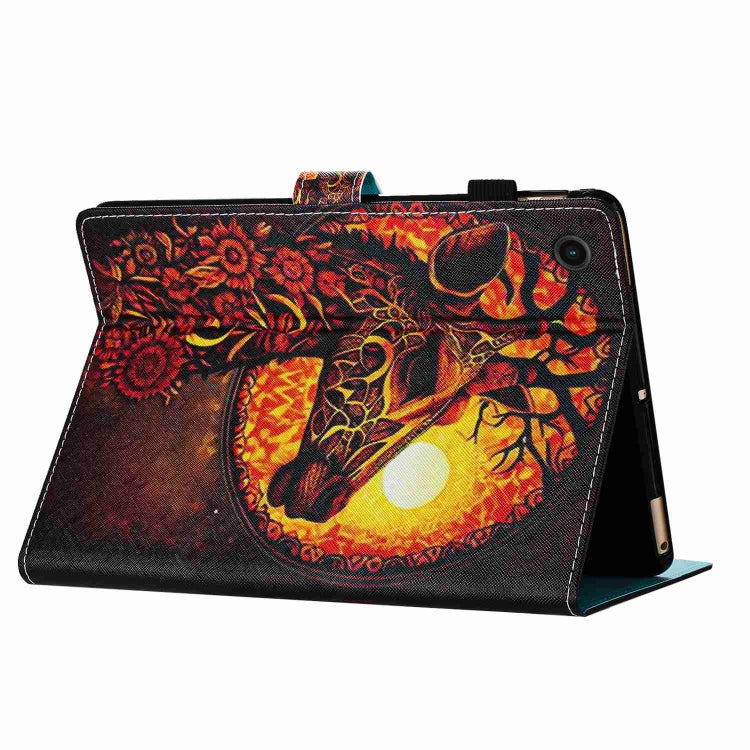 For Samsung Galaxy Tab A11+ / A9+ Painted Pattern Stitching Smart Leather Tablet Case(Flower Deer) by bashfashion